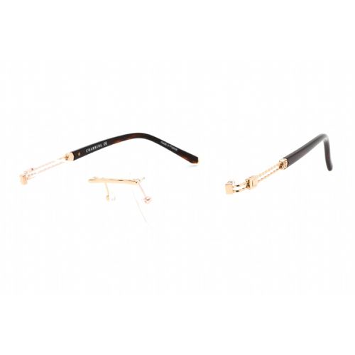 Men's Eyeglasses - Clear Lens Shiny Gold Metal Square Frame / PC75091 C01 - Charriol - Modalova