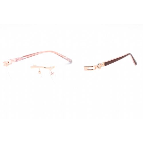 Men's Eyeglasses - Rimless Shiny Pink Gold Rectangular Metal / PC71051 C03 - Charriol - Modalova