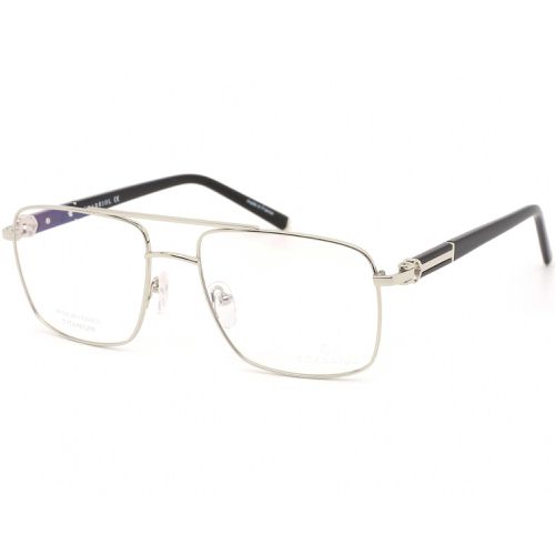 Men's Eyeglasses - Shiny Silver/Black Square Titanium Frame / PC75075 C02 - Charriol - Modalova