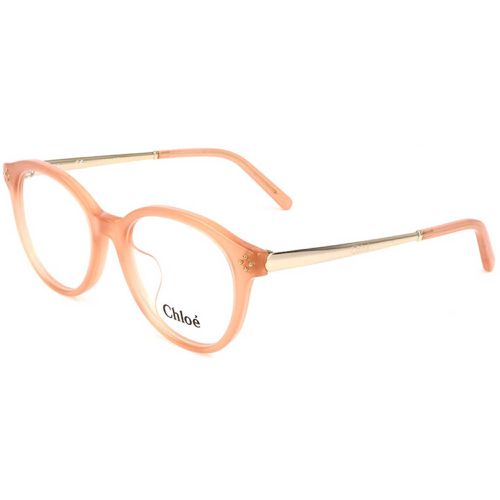 Women's Eyeglasses - Peach Plastic Round Frame Demo Lens / 2681A 749 - Chloe - Modalova