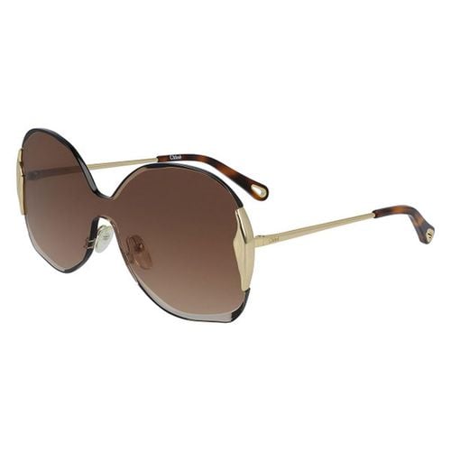 Women's Sunglasses - Gold Frame Gradient Brown Lens / 162S-742-59-20-140 - Chloe - Modalova