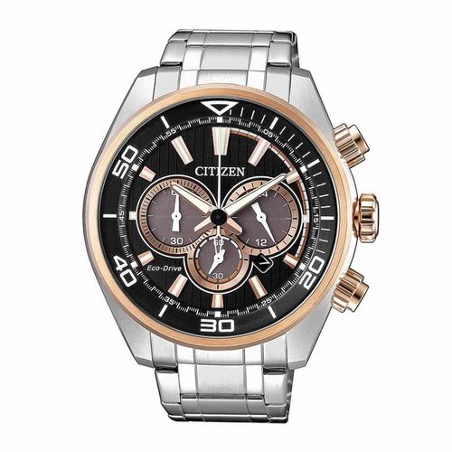 Men's Chronograph Watch - Eco-Drive Black Dial Steel Bracelet / CA4336-85E - Citizen - Modalova