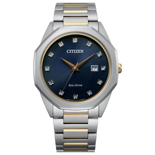 Men's Diamond Watch - Corso Blue Dial Two Tone Bracelet / BM7494-51L - Citizen - Modalova