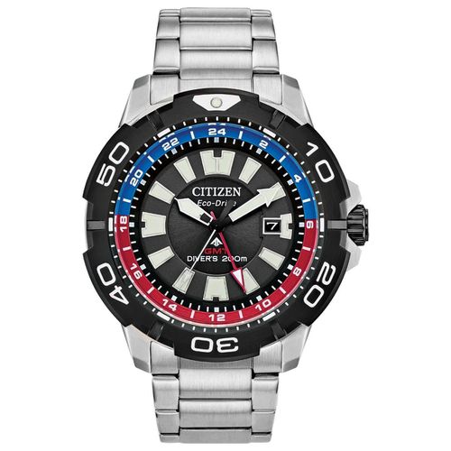 Men's Eco-Drive Watch - Promaster GMT Black Dial Bracelet / BJ7128-59E - Citizen - Modalova