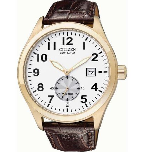 BV1063-09A Men's Eco-Drive WR100 Gold Plated Leather Watch - Citizen - Modalova