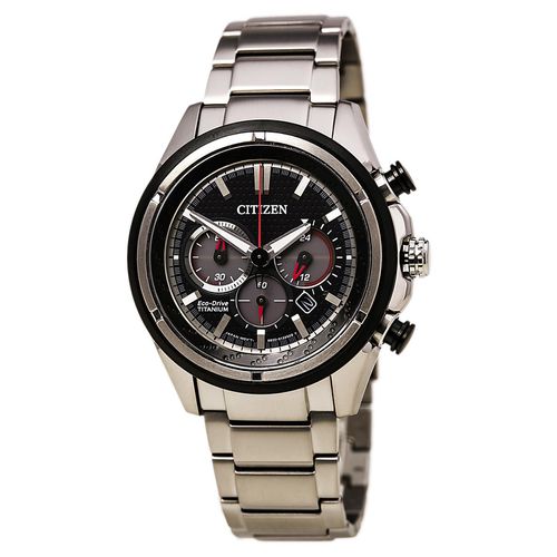CA4240-82E Men's Eco-Drive Black Dial Titanium Bracelet Chronograph Watch - Citizen - Modalova