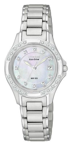 EW2130-51D Women's Eco Drive Mother of Pearl dial Diamond Watch - Citizen - Modalova