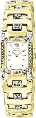 EW8142-59A Women's Silhouette Gold Plated White Dial Watch - Citizen - Modalova