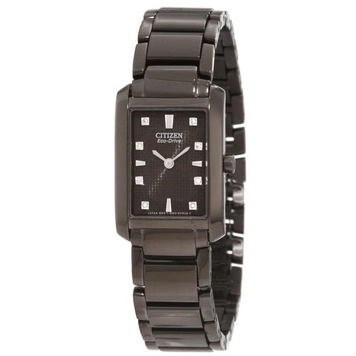 EX1077-51E Women's Palidoro Eco-Drive Black Ion Plated Crystal Watch - Citizen - Modalova