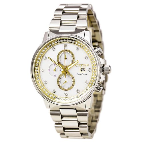 FB3000-59C Women's Nighthawk Eco-Drive Mother of Pearl Dial Stainless Steel Chronograph Dive Watch - Citizen - Modalova