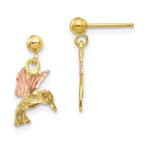 K Tri-color Black Hills Gold Post Dangle Earrings - Jewelry - Modalova