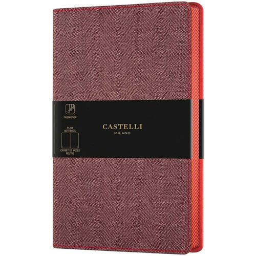 Notebook - Harris Tweed Cover Medium A5, Blank, Maple Red / QC8D9-387 - Castelli - Modalova
