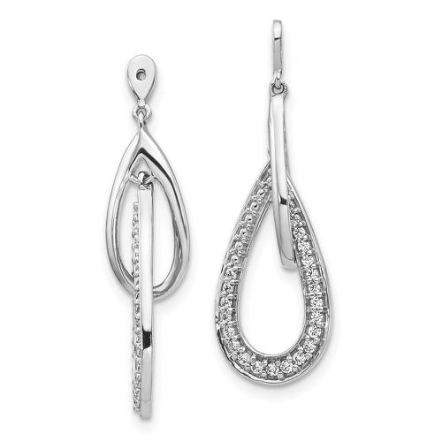 K White Gold Double Teardrop Dangle Diamond Earring Jackets - Jewelry - Modalova