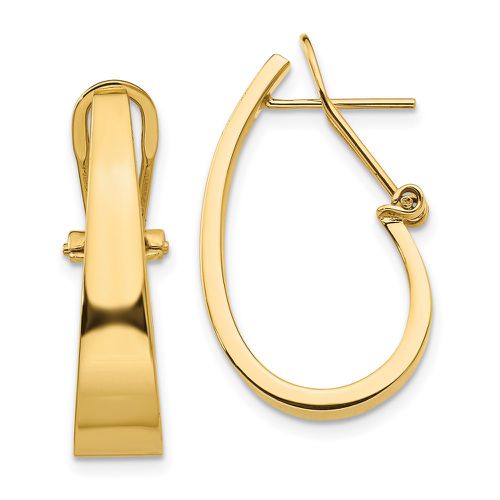 K Polished J-Hoop Click-in Back Post Earrings - Jewelry - Modalova
