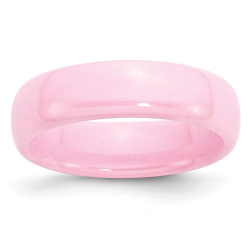 Ceramic Pink 6mm Polished Band - Chisel - Modalova