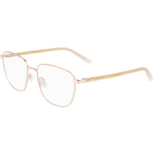 Women's Eyeglasses - Rose Gold Metal Square Shaped Frame / CK21300 780 - Calvin Klein - Modalova