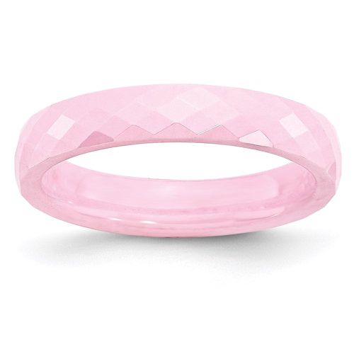 Ceramic Pink 4mm Faceted Polished Band - Chisel - Modalova