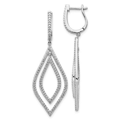 K White Gold Diamond Teardrop Hinged Dangle Earrings - Jewelry - Modalova