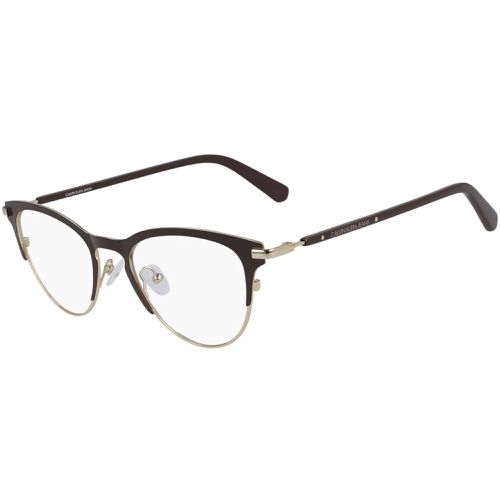 Women's Eyeglasses - Satin Brown and Gold Frame / CKJ20302 210 - Calvin Klein Jeans - Modalova