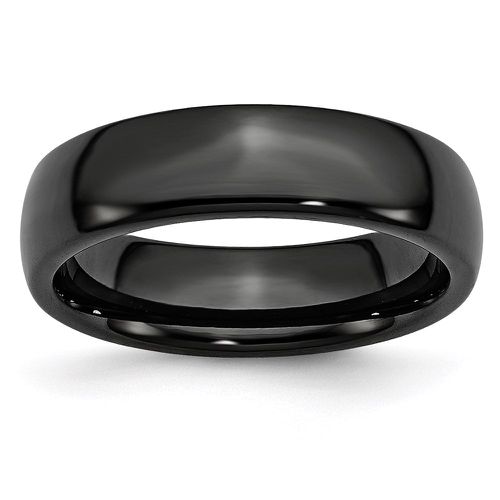 Black Ceramic 6mm Polished Band - Chisel - Modalova