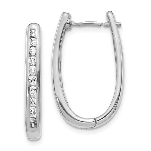 K White Gold Diamond Oval Hoop Earrings - Jewelry - Modalova