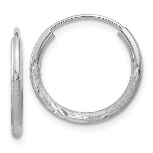 K White Gold 1.5mm Diamond-cut Endless Hoop Earrings - Jewelry - Modalova