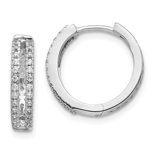 K White Gold Diamond Hinged Round Hoop Earrings - Jewelry - Modalova