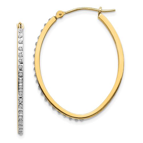 K Diamond Fascination Oval Hinged Hoop Earrings - Jewelry - Modalova
