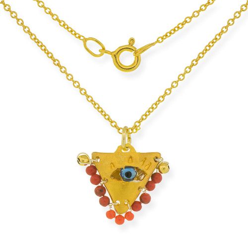 Necklace Lucky Charm Evil Eye With Corals - Amaya - Modalova