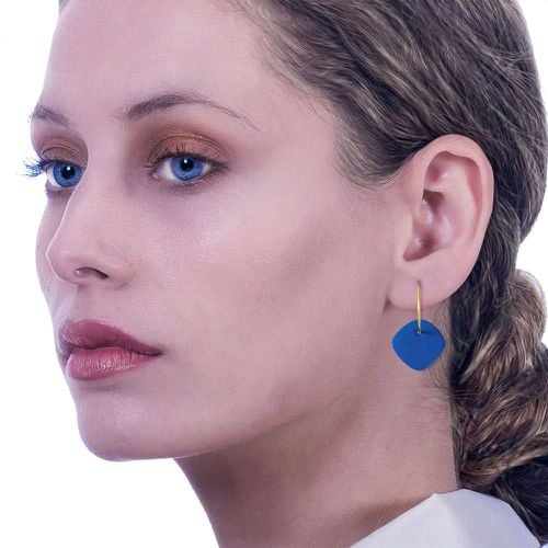 Eleni Ioannidi - Hoop Earrings with Enamel Blue - Eleni Ioannidou - Modalova