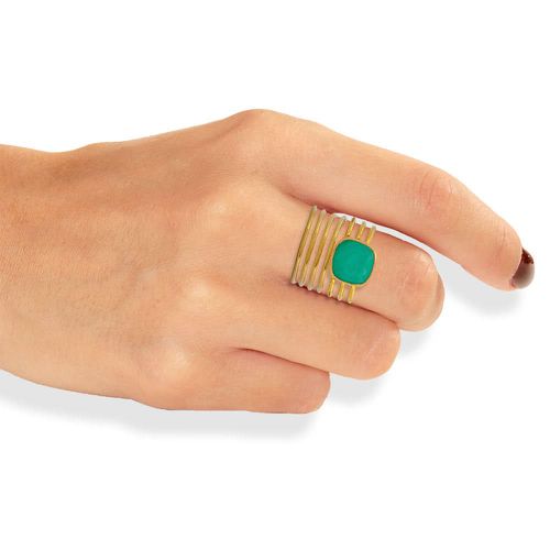 Gold Plated Silver Ring Chalcedony - Tonia Makri - Modalova