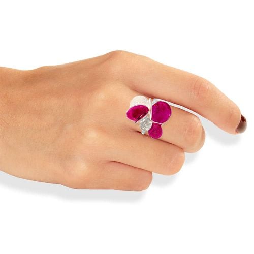 Handmade Silver Fuchsia Ring - Anna Stypsianou - Modalova