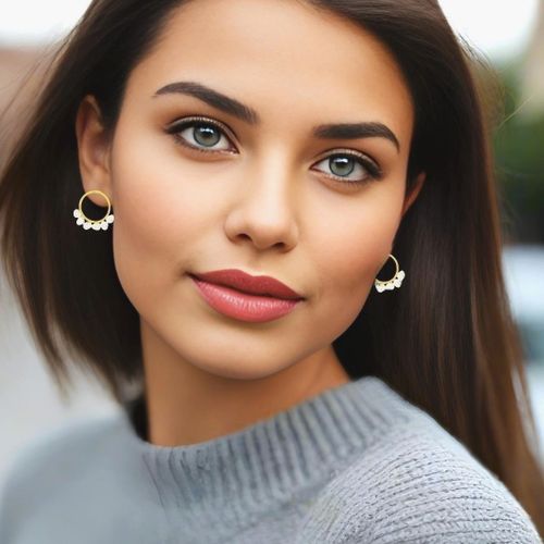 Gold & Silver Earrings Circles - Selinopetra - Modalova