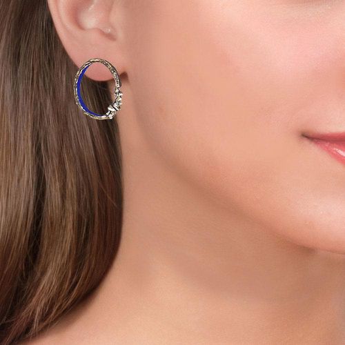 Ring Earrings Blue Inside - Tina Kotsoni - Modalova