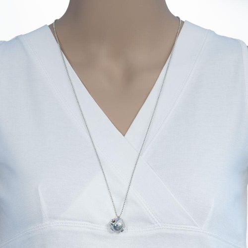 Long Necklace With Silver Ancient Greek Pot Pendant - Athena Papa - Modalova