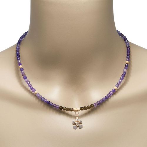 Handmade Gemstone Necklace Amethyst I Anthos Jewelry - Anthos Crafts - Modalova