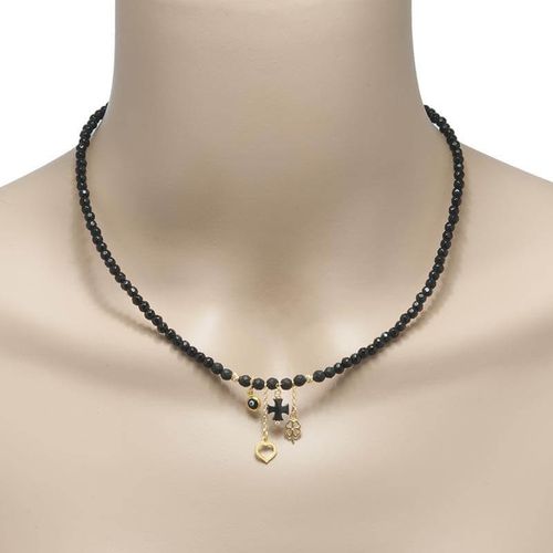 Handmade Black Agate Necklace - Anthos Crafts - Modalova