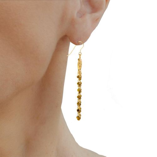Gold Plated Silver Chandelier Earrings - Anthos Crafts - Modalova