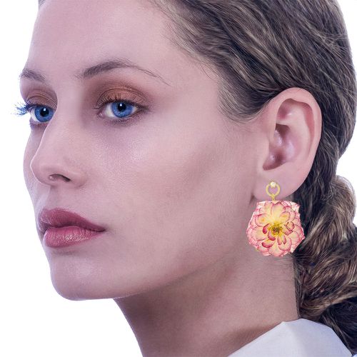 Flower Earrings Made From Rose Petals - Crafts of Soul - Modalova