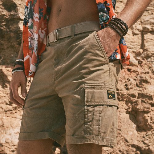 Men's Organic Cotton Heavy Cargo Shorts / Dress - Size: 28 - Superdry - Modalova