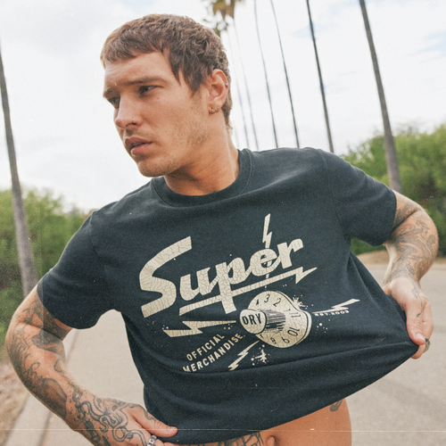 Men's Retro Rocker Graphic T-Shirt / Jet - Size: L - Superdry - Modalova