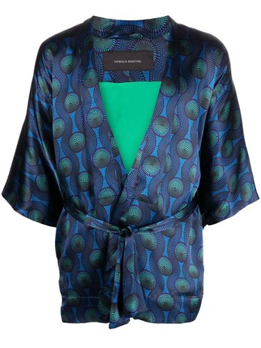 Printed Silk Short Kimono - Ozwald boateng - Modalova