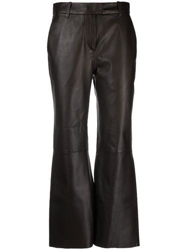 Cropped Flare Leather Trousers - Alysi - Modalova