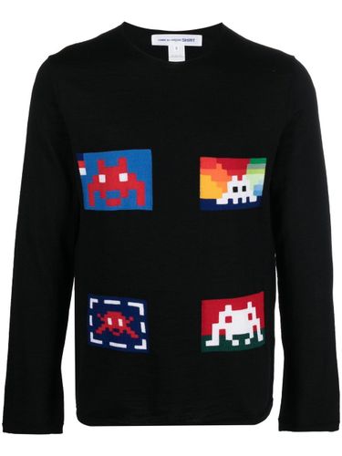 COMCOMME DES GARÃONS SHIRTME DES GARÃONS SHIRT - Crew Neck Wool Sweater - ComComme des GarÃ§ons Shirtme des garÃ§ons shirt - Modalova