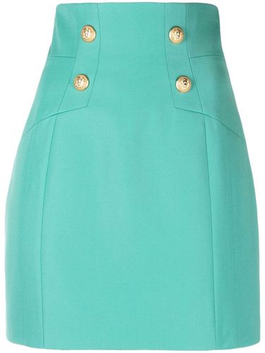 Button-embossed Wool Mini Skirt - Balmain - Modalova