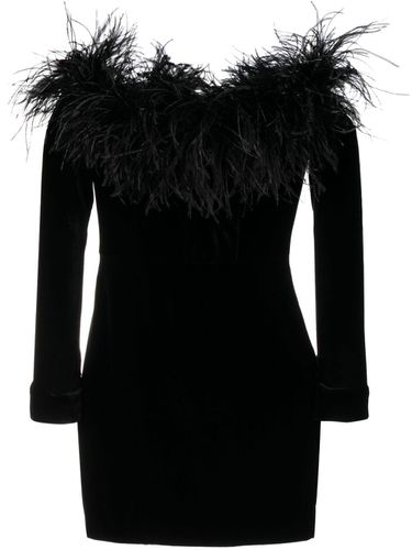 Feather Detail Velvet Short Dress - Alessandra Rich - Modalova