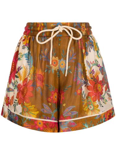 Floral Print Silk Shorts - Zimmermann - Modalova