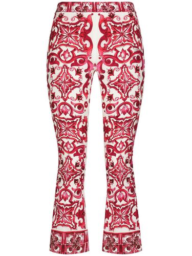 Majolica Print Silk Trousers - Dolce & Gabbana - Modalova