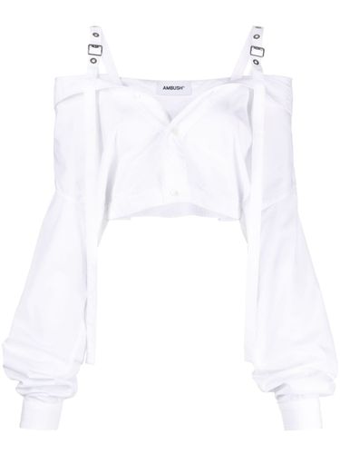 Off Shoulders Cropped Cotton Shirt - Ambush - Modalova