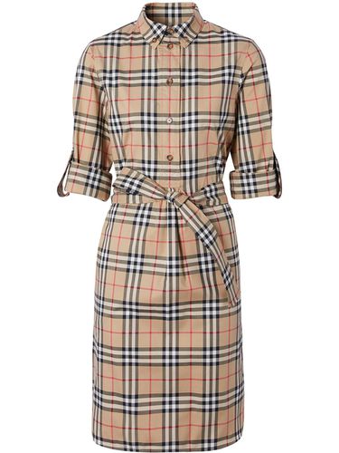 Check Motif Cotton Shirt Dress - Burberry - Modalova